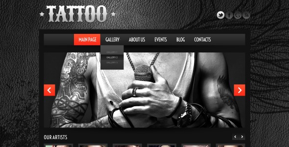 тату салон wordpress тема