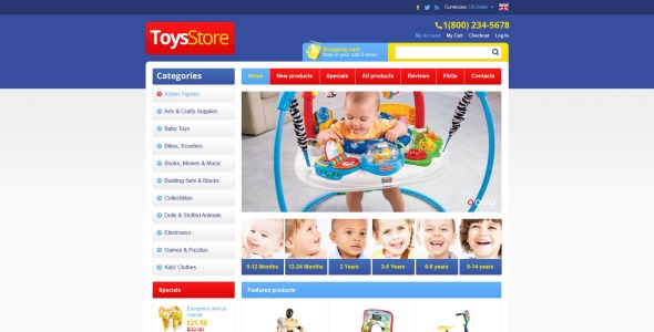 магазин игрушек zencart шаблон