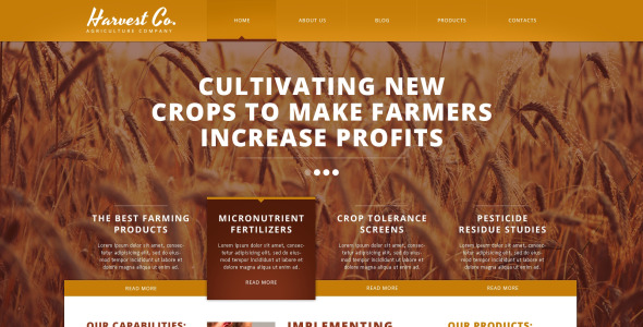 адаптивный шаблон веб-сайта сельского хозяйства