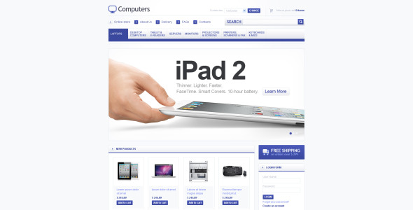 компьютерные принадлежности шаблон virtuemart