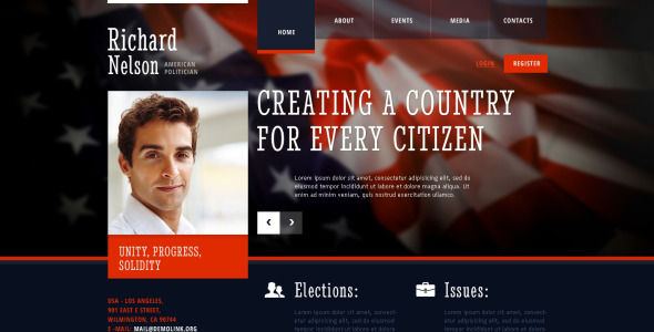 адаптивный шаблон сайта политического кандидата