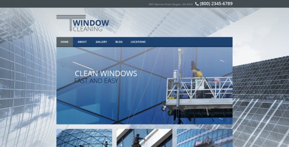 отзывчивый шаблон сайта для очистки окон