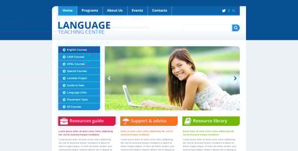 адаптивный шаблон сайта языковой школы