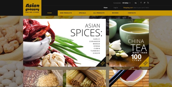 азиатский продуктовый шаблон zencart