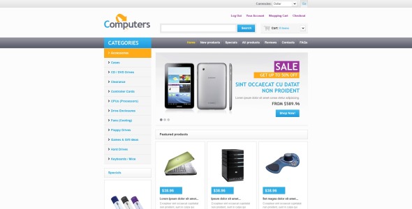 интернет-магазин компьютеров zencart template