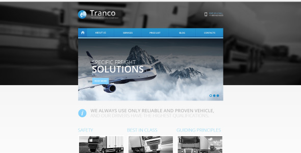 транспортный адаптивный шаблон сайта