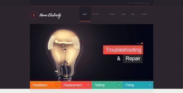 главная электрическая компания шаблон joomla