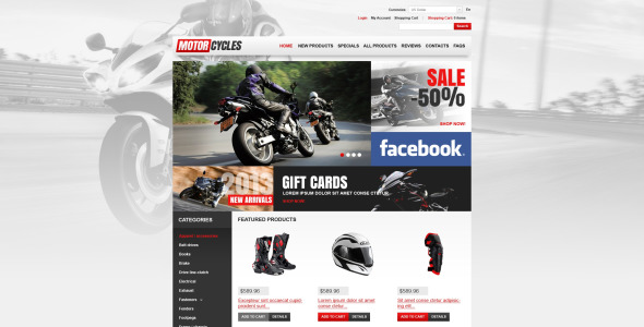 магазин мотоциклов zencart шаблон