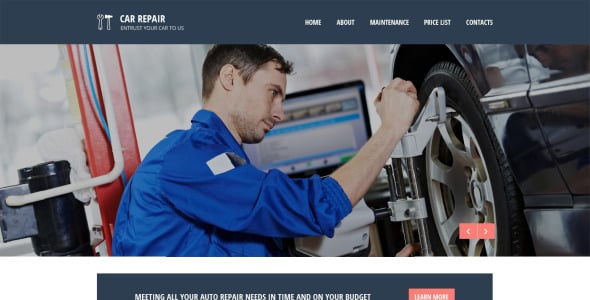 отзывчивый шаблон сайта по ремонту автомобилей