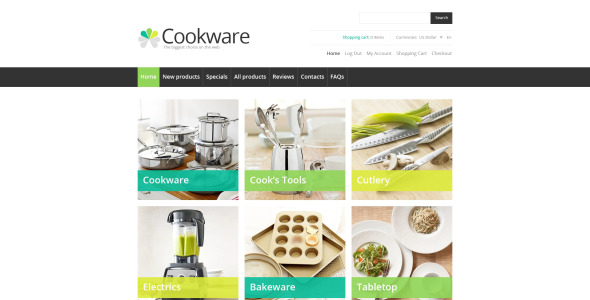 шаблон кухонной посуды zencart