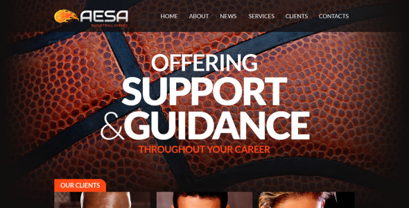 баскетбол отзывчивый шаблон сайта