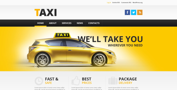 услуги такси wordpress тема