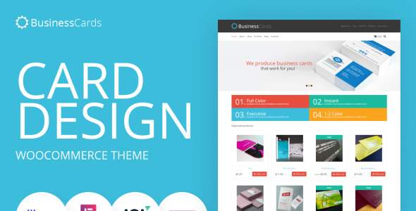 визитные карточки магазин woocommerce тема