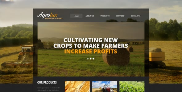 адаптивный шаблон веб-сайта сельского хозяйства
