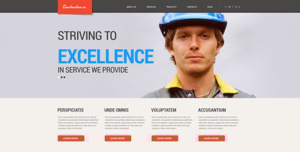строительные проекты wordpress тема