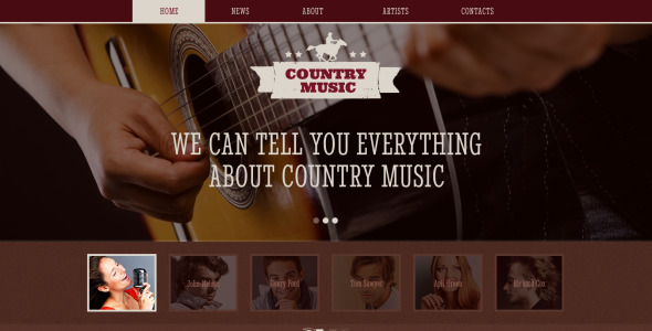 музыкальный блог адаптивный шаблон сайта
