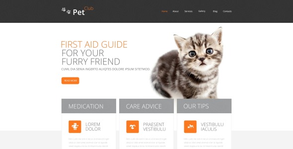 шаблон Pet club drupal