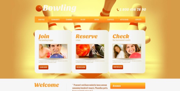 боулинг moto cms html шаблон