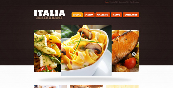 ресторан итальянской кухни wordpress тема