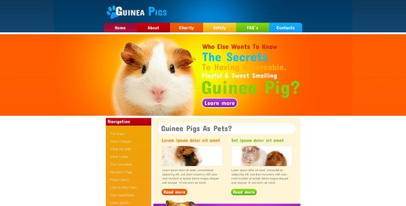 морские свинки moto cms html шаблон