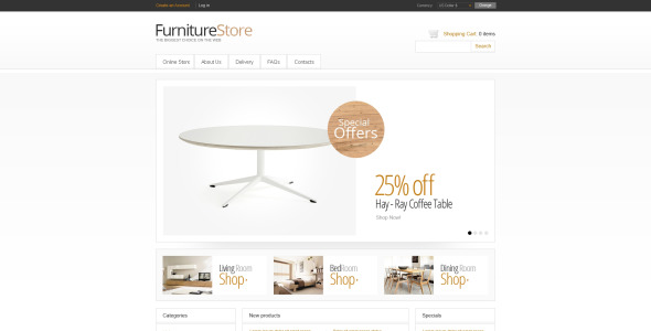 минималистичный мебельный магазин virtuemart шаблон