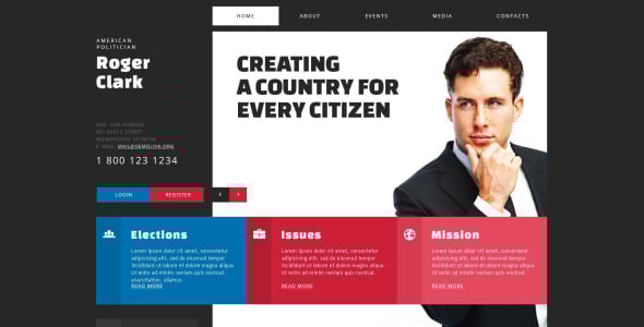 шаблон политического кандидата joomla