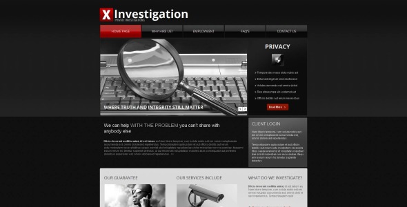 частный детектив moto cms html шаблон