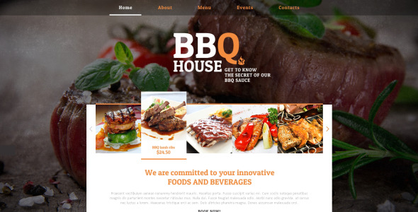 адаптивный шаблон сайта ресторана барбекю