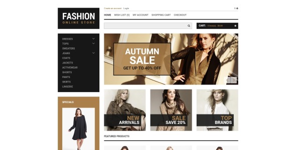 мода вы можете позволить себе шаблон opencart