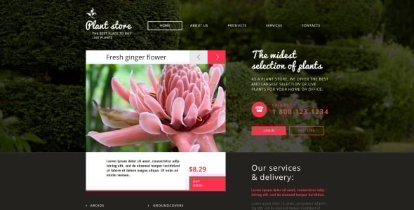 адаптивный шаблон сайта цветочного магазина