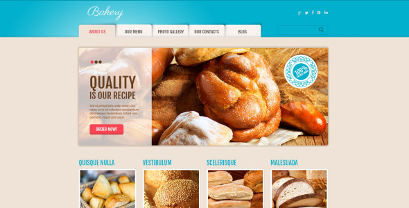 вкусная пекарня wordpress тема