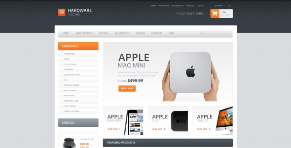 качественный аппаратный шаблон zencart