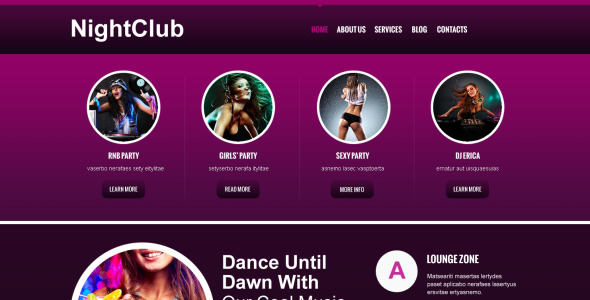 ночной клуб отзывчивый шаблон joomla