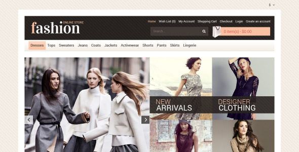 шаблон вашего модного магазина opencart