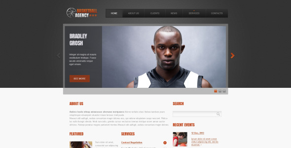 баскетбольный адаптивный шаблон сайта