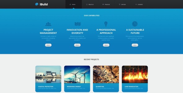 строительная компания moto cms html шаблон