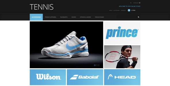 теннисные аксессуары шаблон zencart