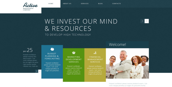 активное управление wordpress тема