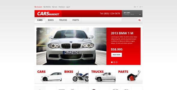 автосалон отзывчивая тема magento