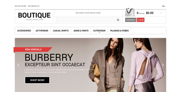 одежда бутик magento тема