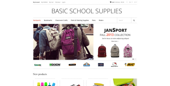 школьные принадлежности тема magento