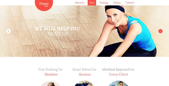 фитнес адаптивный шаблон сайта