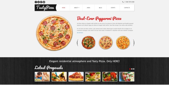 пицца, чтобы убить голод шаблон joomla