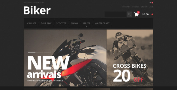 байкерский магазин magento тема