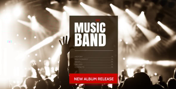 шаблон сайта музыкальной группы