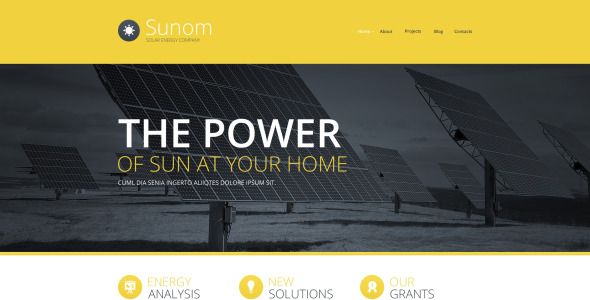 адаптивный шаблон веб-сайта солнечной энергии
