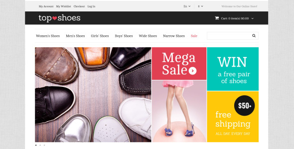 top shoes shop magento theme