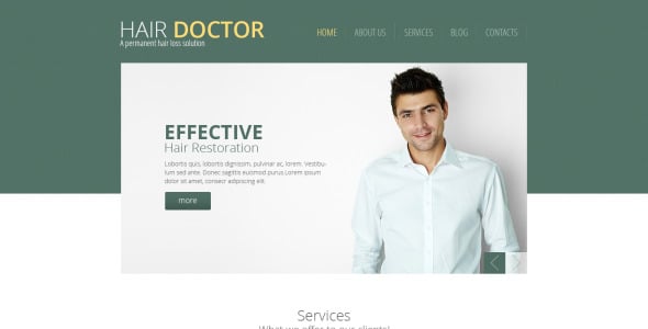 шаблон сайта клиники волос отзывчивый