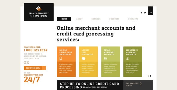 адаптивный шаблон веб-сайта merchant services