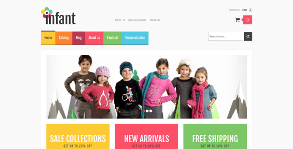 новорожденная отзывчивая тема shopify